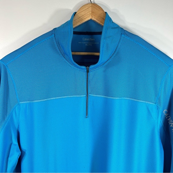 Calvin Klein Performance 1/4 Zip Long Sleeve Shirt Sleeve Spell Out; Men’s XXL - Picture 3 of 13